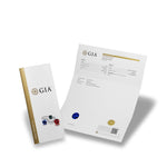 GIA Gemological Report cover, next to full page sapphire report