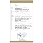 Brochure page with heading "Cut", text, cut scale, and illustration demonstrating diamond anatomy