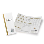 GIA diamond report brochure cover featuring rough and polished diamond, next to opened brochure