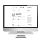 Mac desktop open to Diamond Focus Report  on GIA site, showing results of Diamond Focus Report