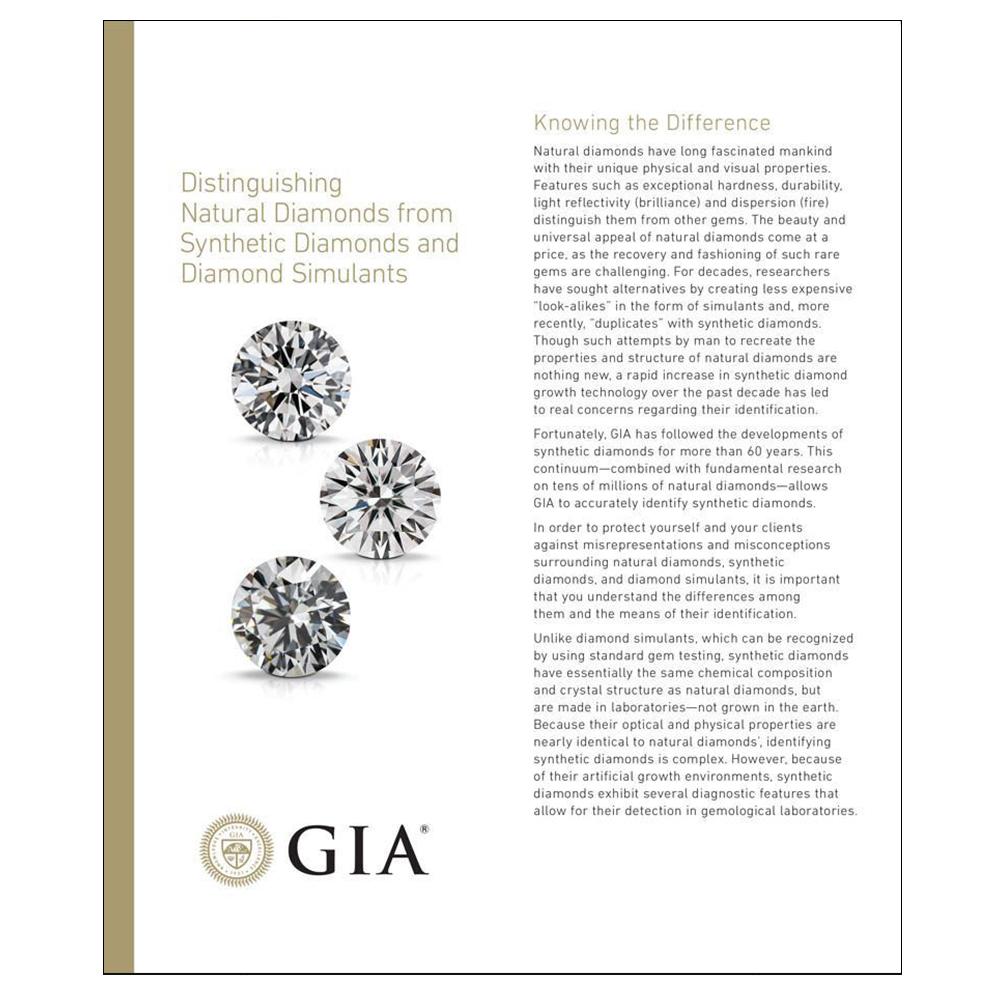 Distinguishing Natural Diamonds from Laboratory-Grown Diamonds brochure front and back in English