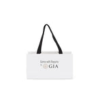GIA shopping bag front with text "Gems with Reports by GIA"