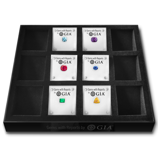 Tray with gem cases